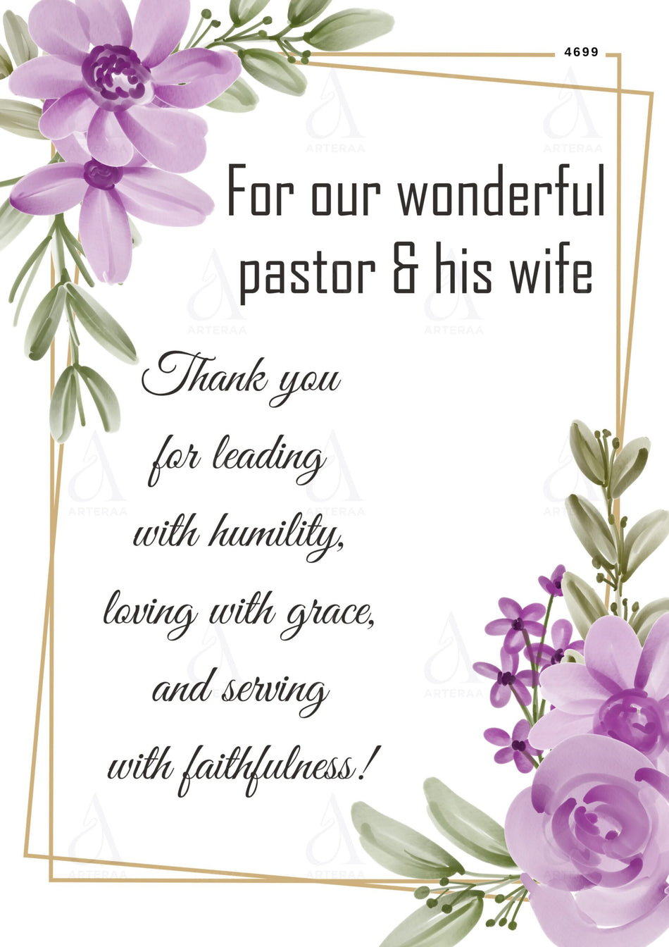 Thank You card Editable CanvaTemplate in english language with floral theme design 4699