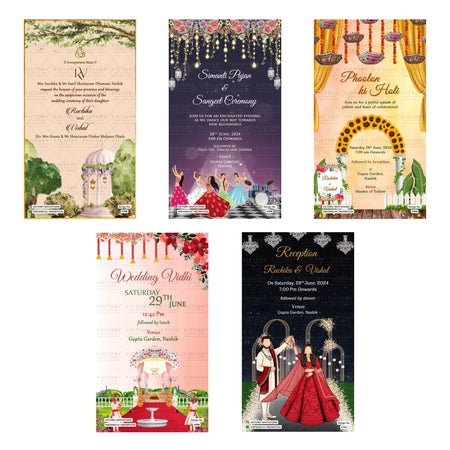 Simanti Pujan & Sangeet Ceremony Invitation Template, Editable Digital Sangeet Invite, Printable Indian Wedding Ceremony Bundle, Personalizable Cultural Event Design   
