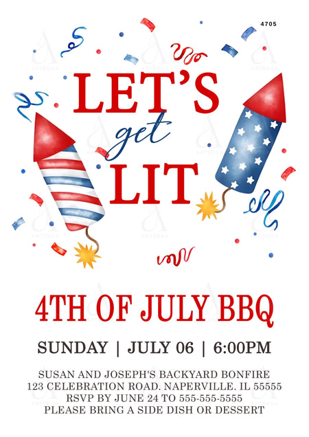 Bbq party invitation card Editable Canva Template in english language with minimalistic theme design 4705