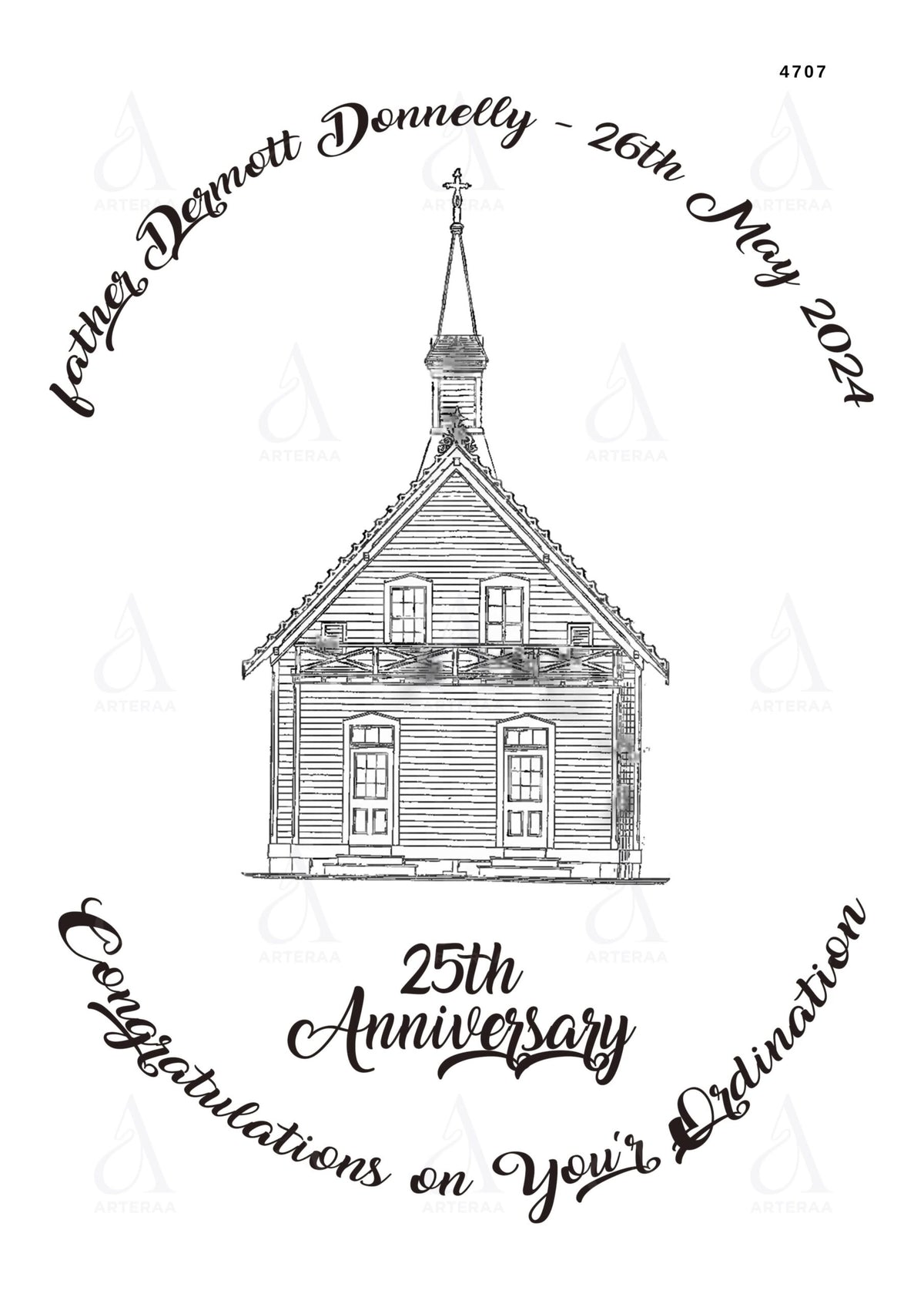 25th Wedding Anniversary invitation card Editable CanvaTemplate in English language with minimalistic theme design 4707