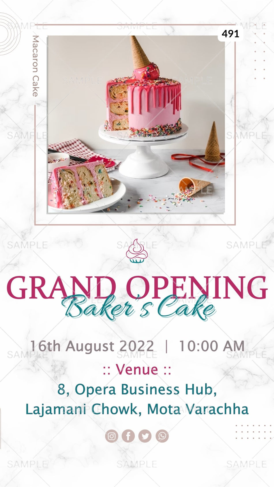 Digital Grand Opening Invitation Of Indian Family In English Language With Modern Theme Canva Editable Template  design no - 491