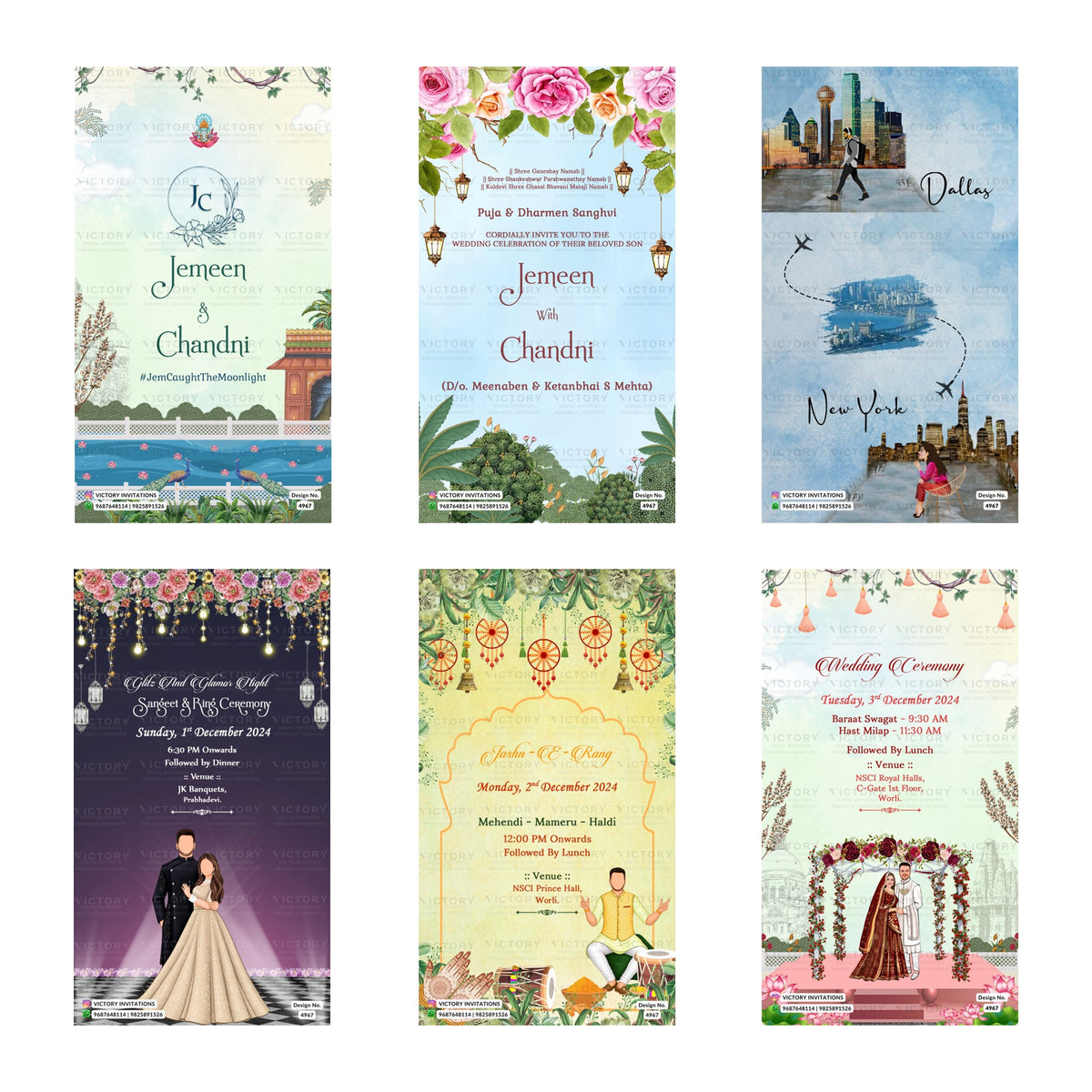 Jemeen & Chandni Wedding Invitation Template, Editable Digital Indian Marriage Invite, Printable Cultural Ceremony Bundle, Personalizable Event Design   