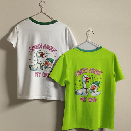 Humorous Duck Graphic Ringer Shirts on Hangers
