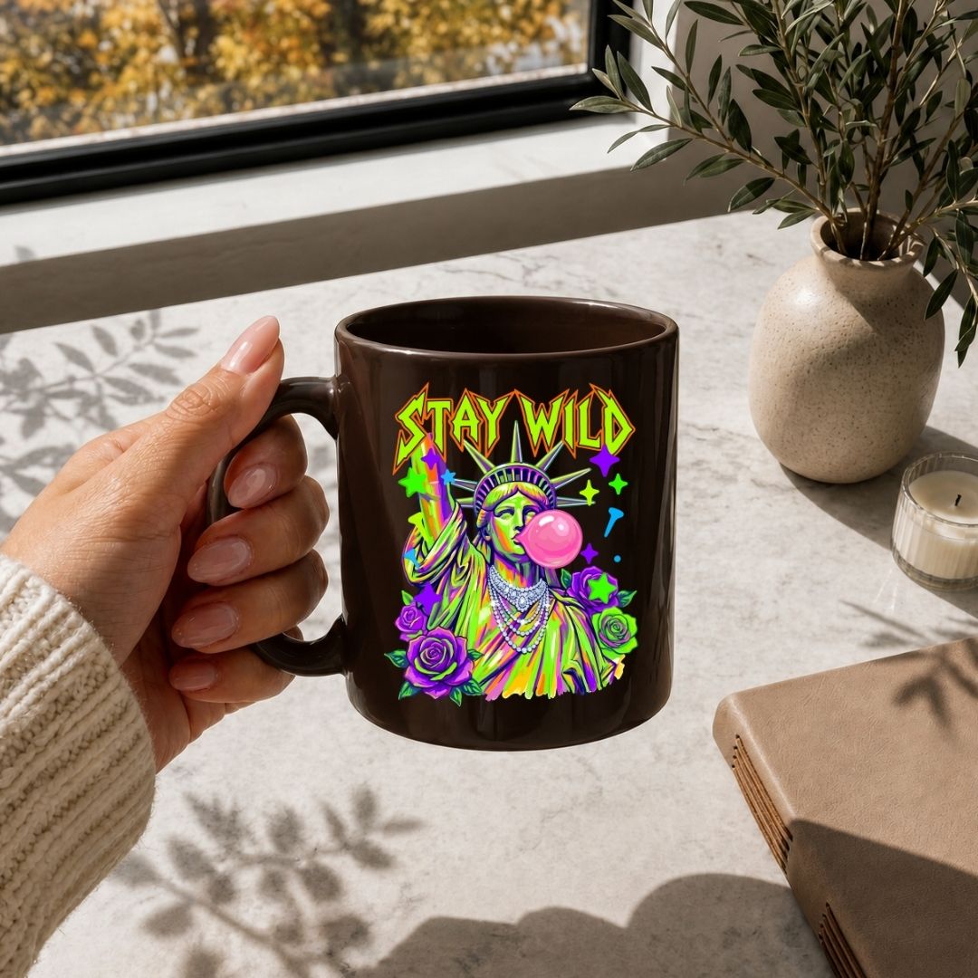 Street Art Statue of Liberty PNG | Ceramic Coffee Mug Sublimation Wrap