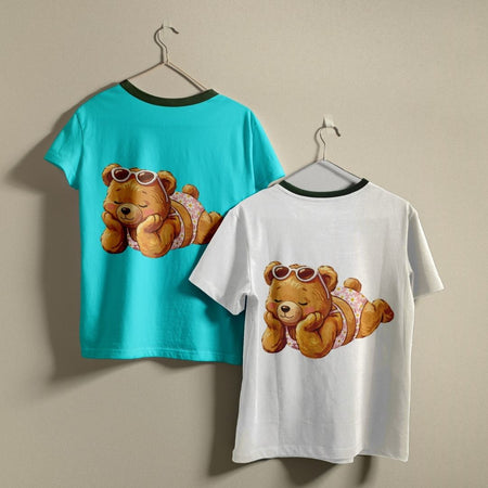 Daisy Bikini Teddy Bear SVG, Pool Party Graphic Shirt Design, Commercial Use Digital File