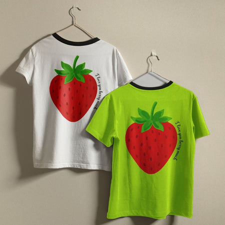 I Love You Berry Much Tee Design SVG, Sweet Red Strawberry Apparel Graphics, Commercial Use Digital Cut File