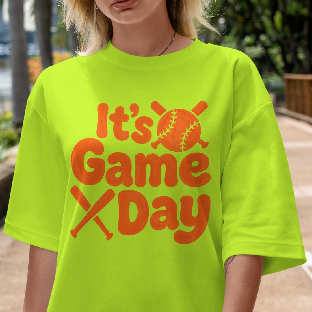 Vibrant Game Day Baseball PNG | Bright Neon Tee Sublimation Graphic