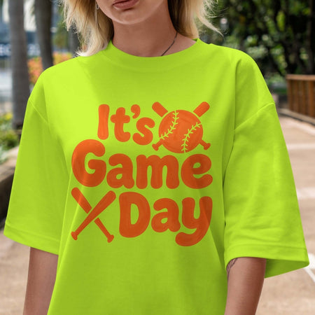 Vibrant Game Day Baseball PNG | Bright Neon Tee Sublimation Graphic