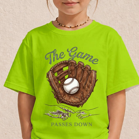 Kid's Neon Green Baseball T-Shirt Mockup