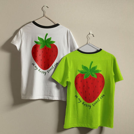 In My Berry Sweet Era Tee Design SVG, Sweet Red Strawberry Apparel Graphics, Commercial Use Digital Cut File