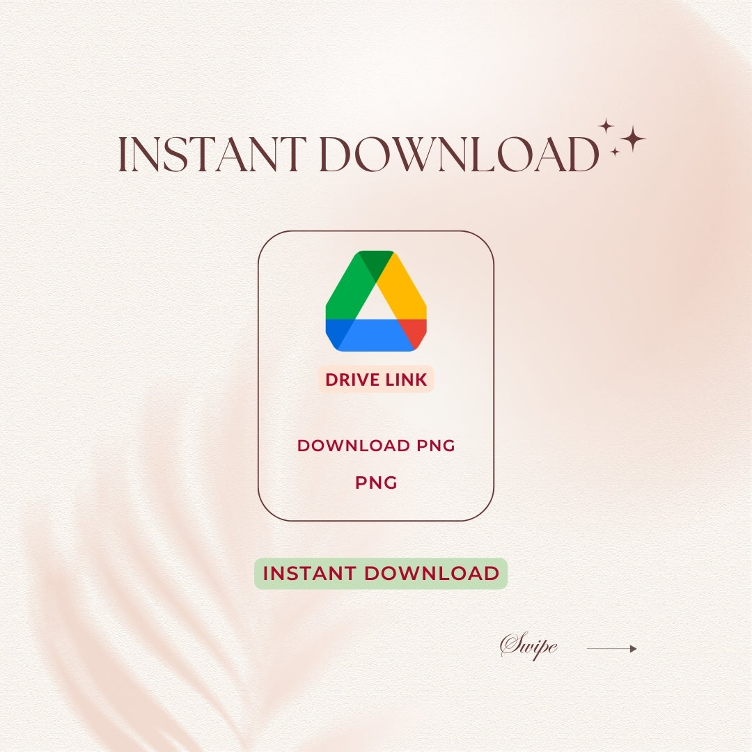 Drive link icon with 'Instant Download' text on a light pink background