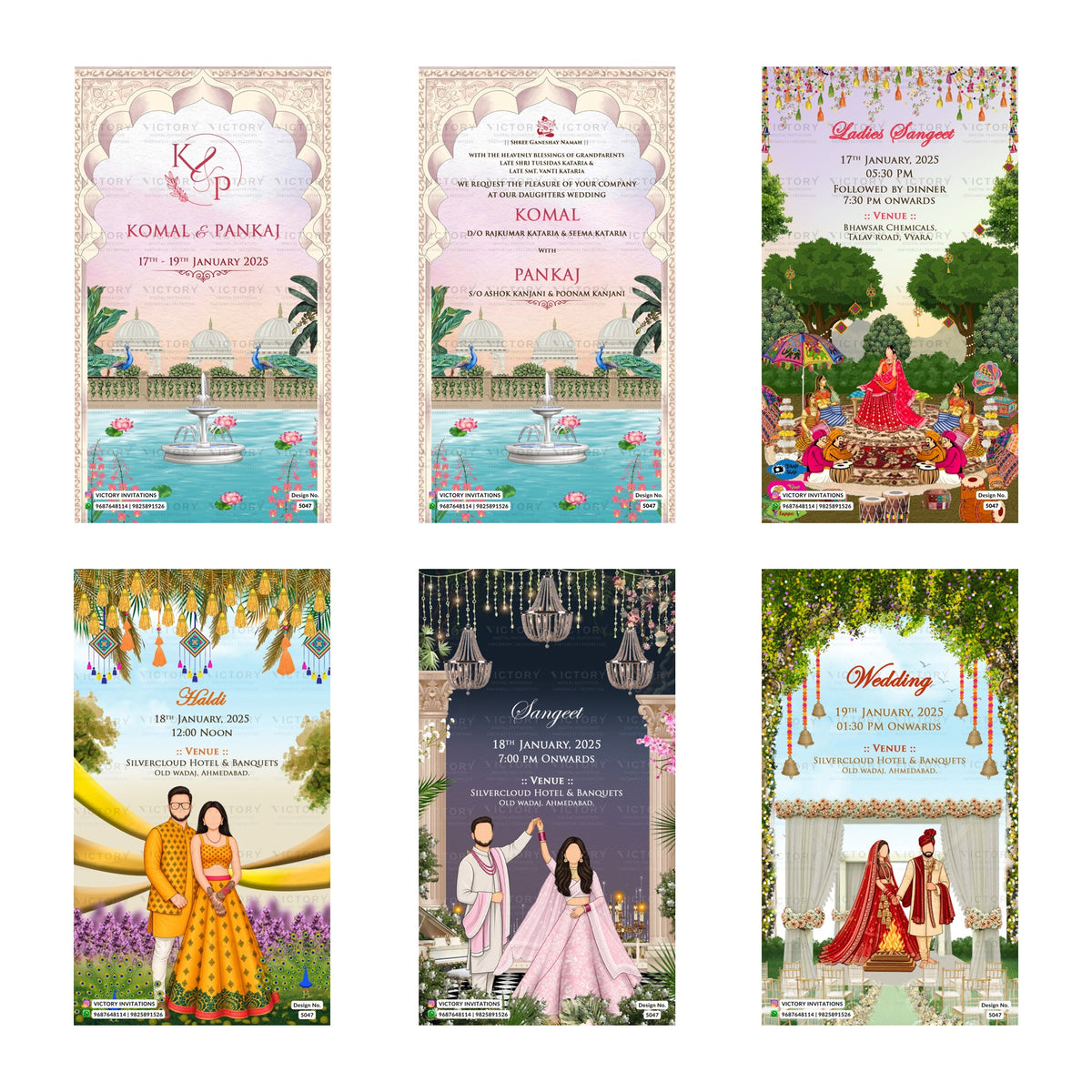 Komal & Pankaj Wedding Invitation Template, Editable Digital Indian Marriage Invite, Printable Cultural Ceremony Bundle, Personalizable Event Design