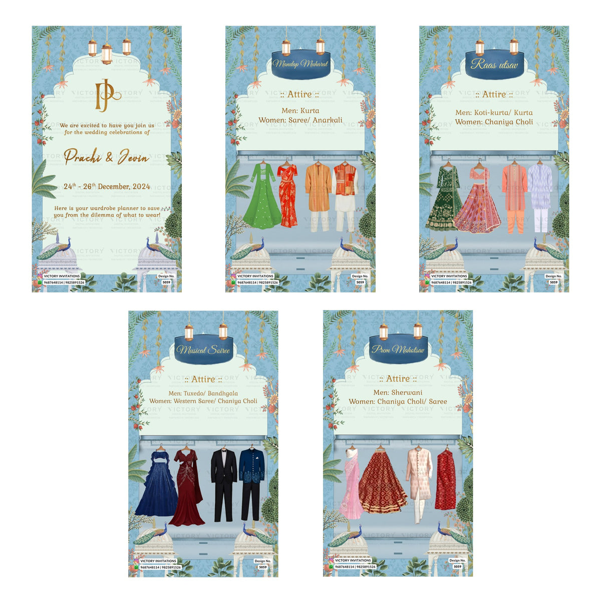 Wardrobe Planner Invitation Template, Editable Digital Wedding Planner Invite, Printable Indian Marriage Ceremony Bundle, Personalizable Cultural Event Design   