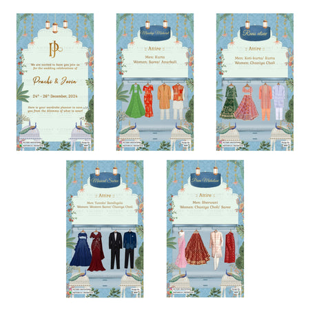 Wardrobe Planner Invitation Template, Editable Digital Wedding Planner Invite, Printable Indian Marriage Ceremony Bundle, Personalizable Cultural Event Design   