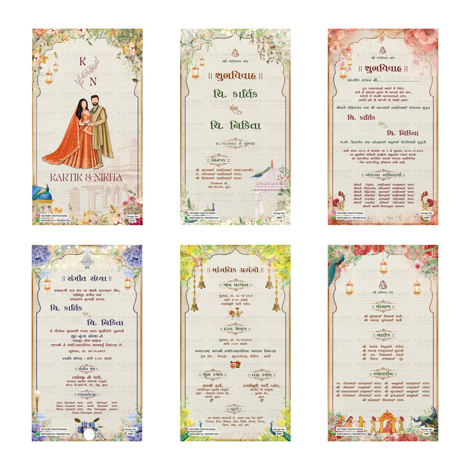 Kartik & Nikita Wedding Invitation Template, Editable Digital Indian Marriage Invite, Printable Cultural Ceremony Bundle, Personalizable Event Design