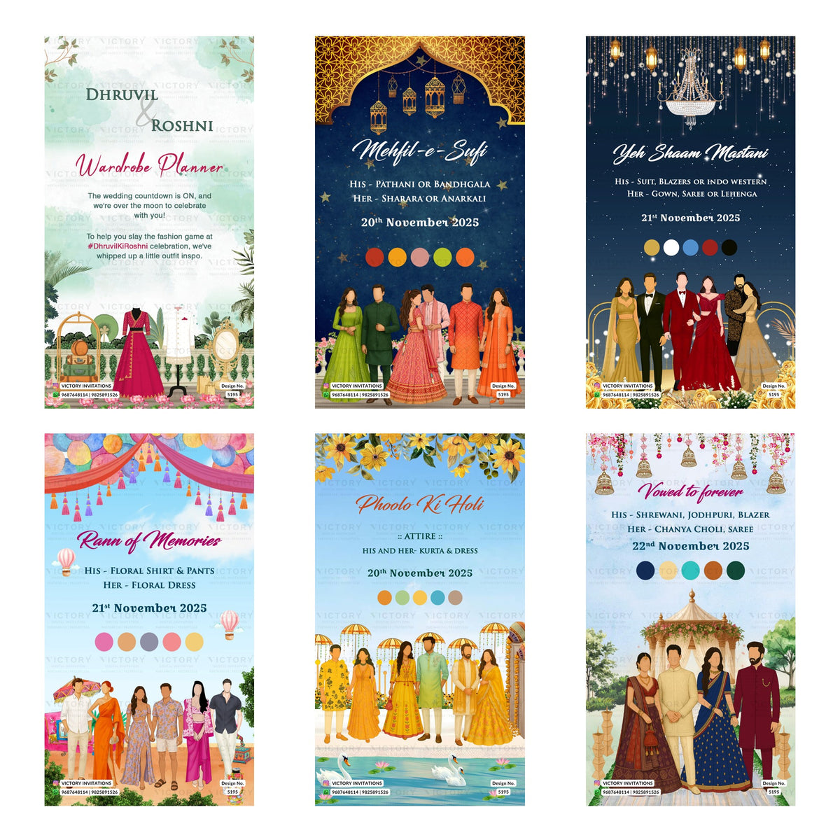Wardrobe Planner Invitation Template, Editable Digital Wedding Planner Invite, Printable Indian Marriage Ceremony Bundle, Personalizable Cultural Event Design   