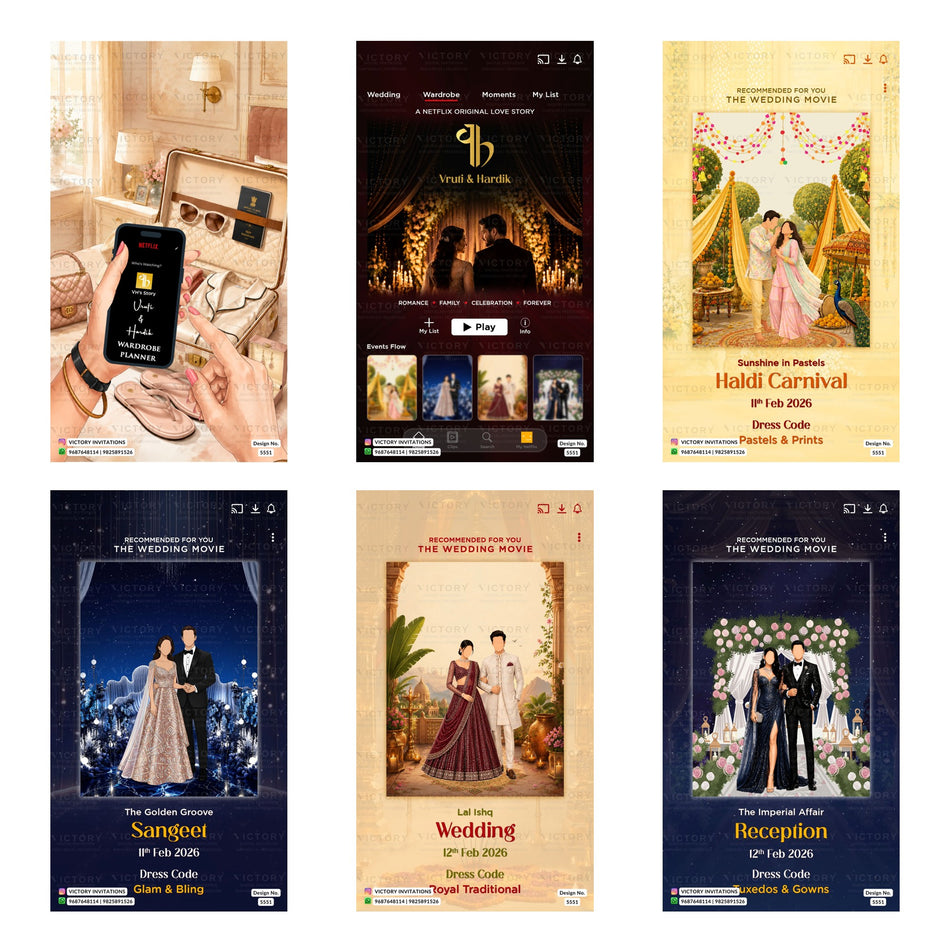 Romantic Theme Editable Wedding Invitation PSD Bundle A 3002