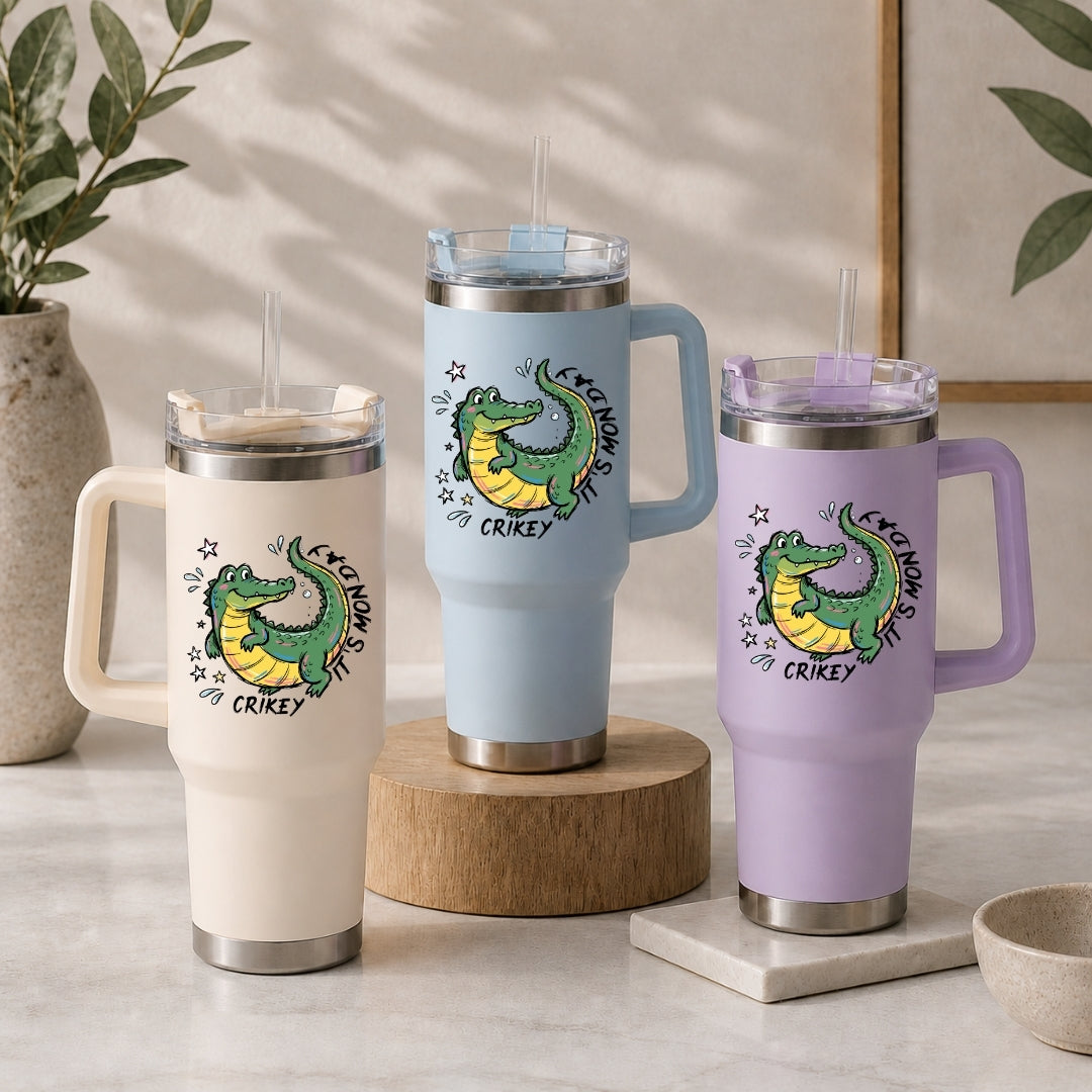 Insulated Travel Tumbler Trio with Crikey It's Monday Design