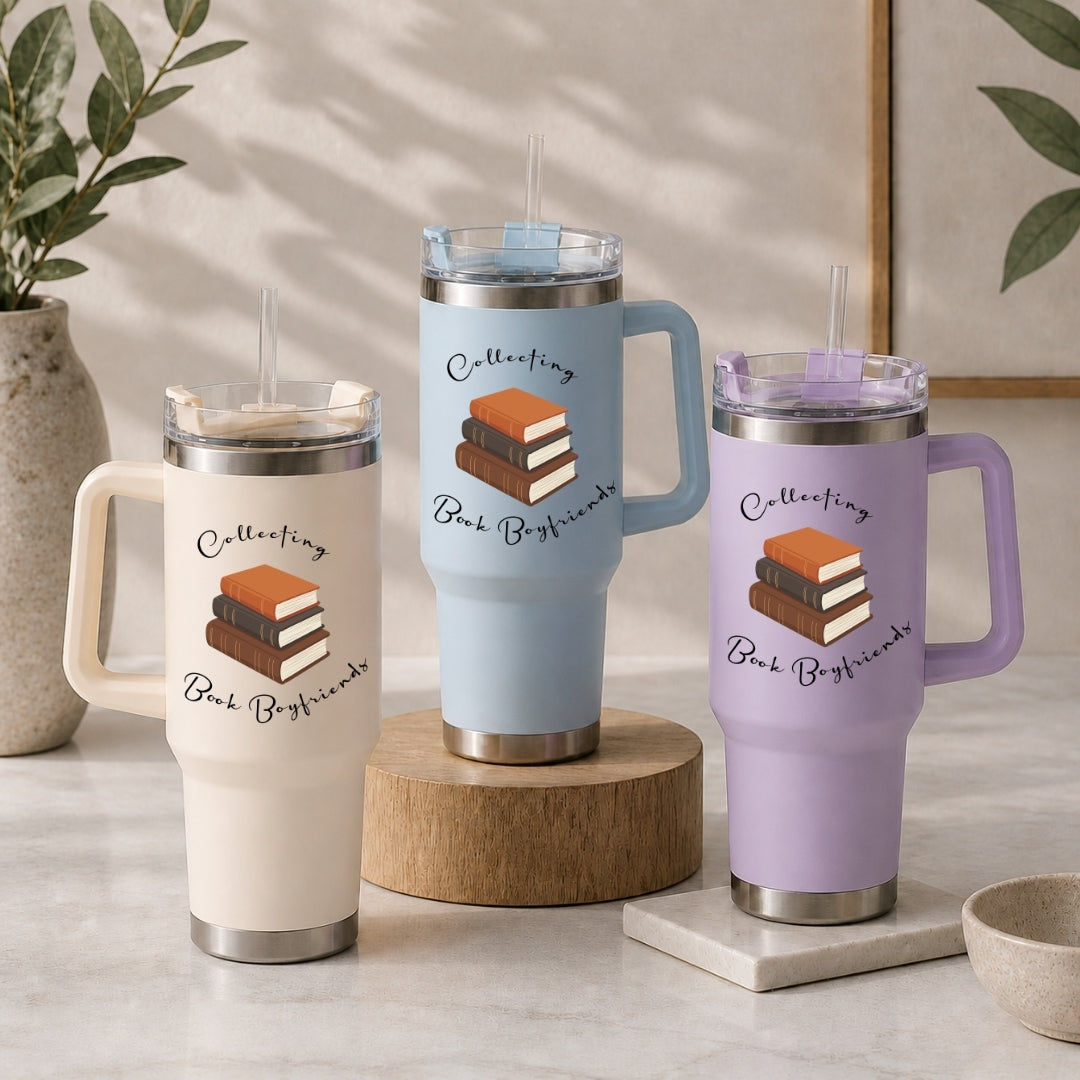 Insulated Travel Tumbler Trio with Book Club Graphic Layout