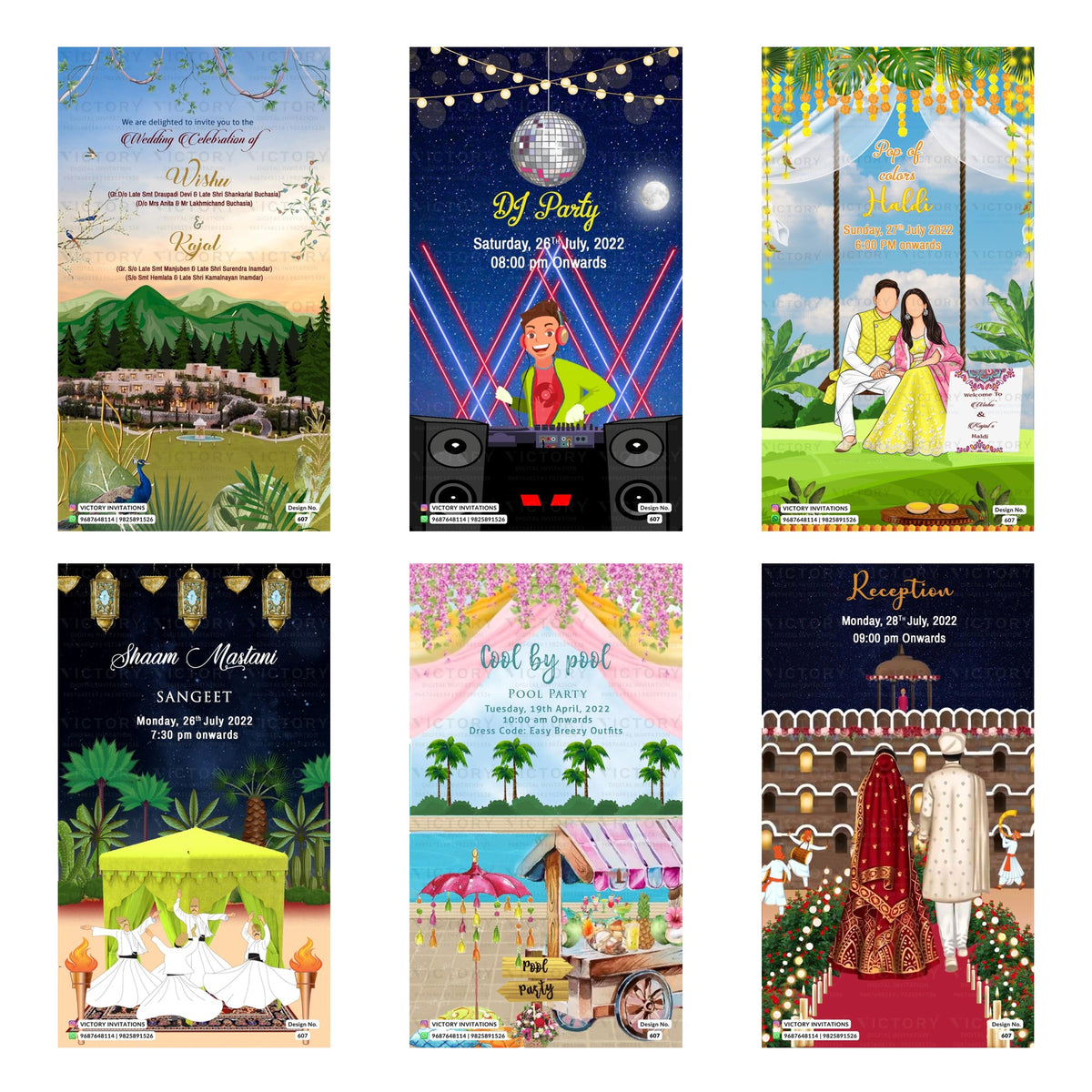 Vishu & Kajal Wedding Invitation Template, Editable Digital Indian Marriage Invite, Printable Cultural Ceremony Bundle, Personalizable Event Design   