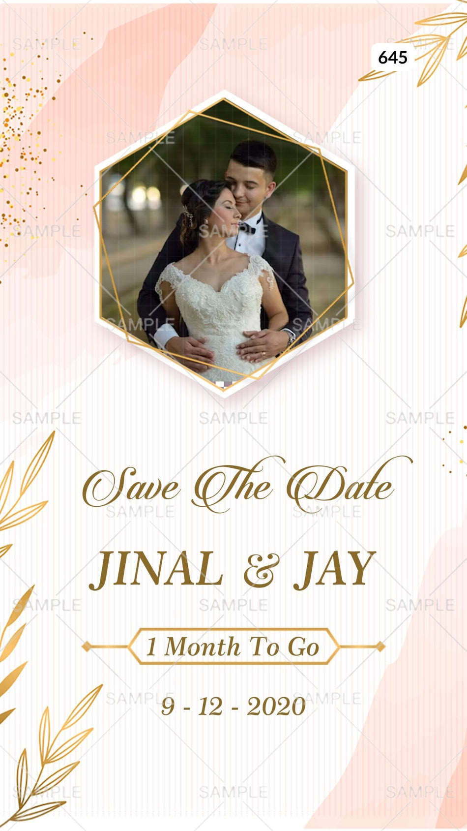 Digital Save The Date Invitation Of Modern family In English Language With Minimalistic Theme Canva Editable Template  design no - 645