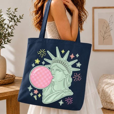 Patriotic Tote Bag Graphic File, New York Bubblegum SVG, Cute 4th of July Clipart PNG