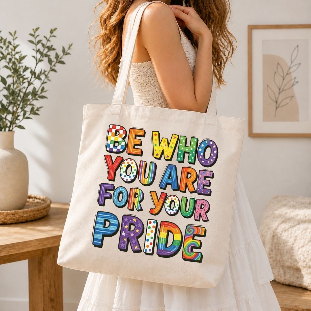 Vintage Be Who You Are For Your Pride PNG | Canvas Tote Bag Pride Graphic