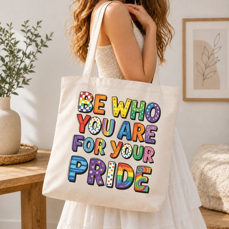 Vintage Be Who You Are For Your Pride PNG | Canvas Tote Bag Pride Graphic