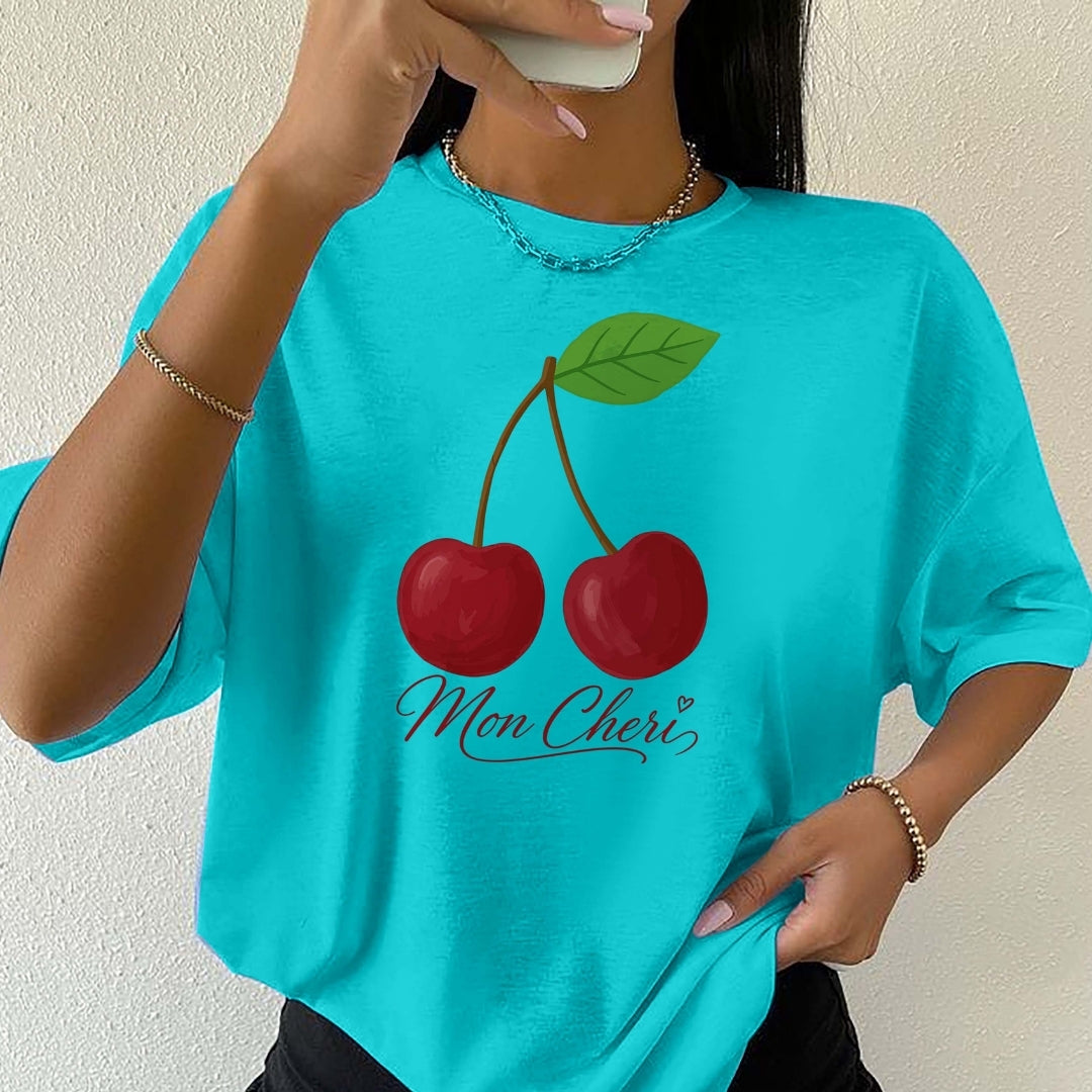 Mon Cheri Cherry T-Shirt | Cute Fruit Graphic Summer Tee