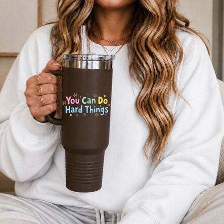 Inspirational 40oz Tumbler Wrap PNG, Colorful Motivational Cup Graphics, Self Care Digital Download