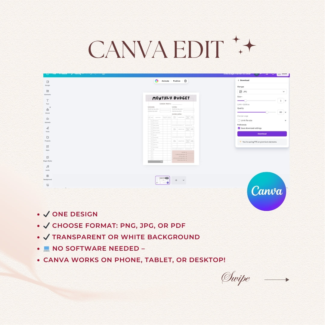 Canva Edit software interface with text highlighting features on a light background