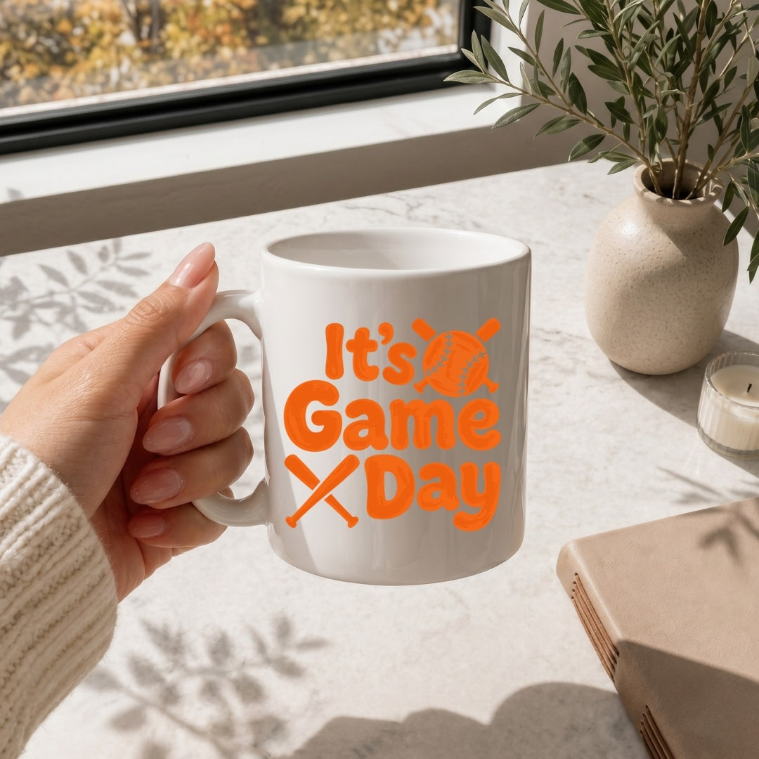 It's Game Day Baseball PNG | Sports Mug Sublimation Wrap Design