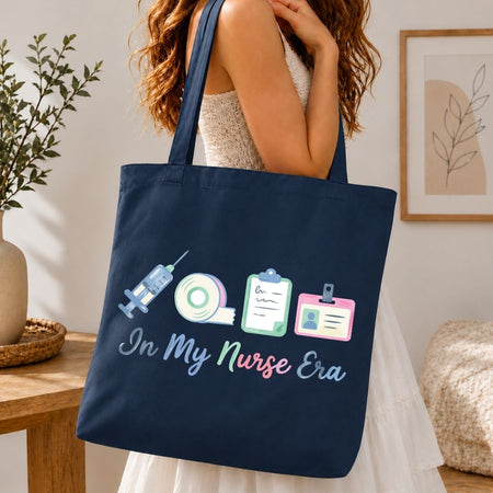 Healthcare Worker Tote Bag Graphic File, Funny Nurse Era SVG, Cute Medical Assistant Clipart PNG