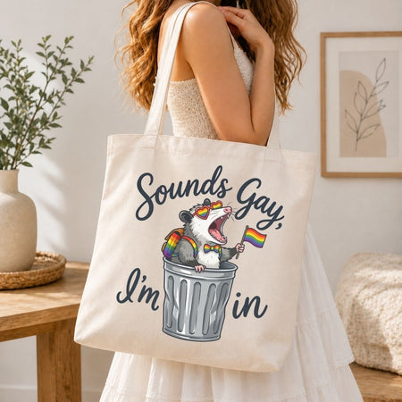 Vintage Sounds Gay I'm In PNG | Canvas Tote Bag Pride Sublimation Design