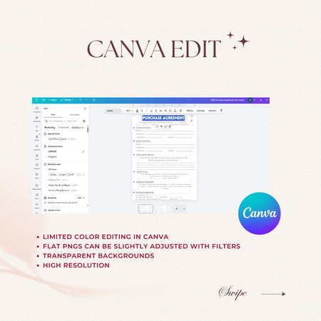 Canva software interface with text about editing limitations on a light background