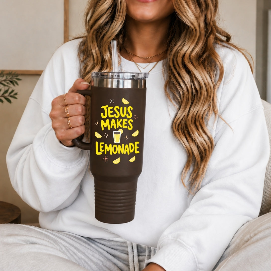 Faithful Jesus Makes Lemonade PNG | Large Travel Tumbler Cup Wrap File