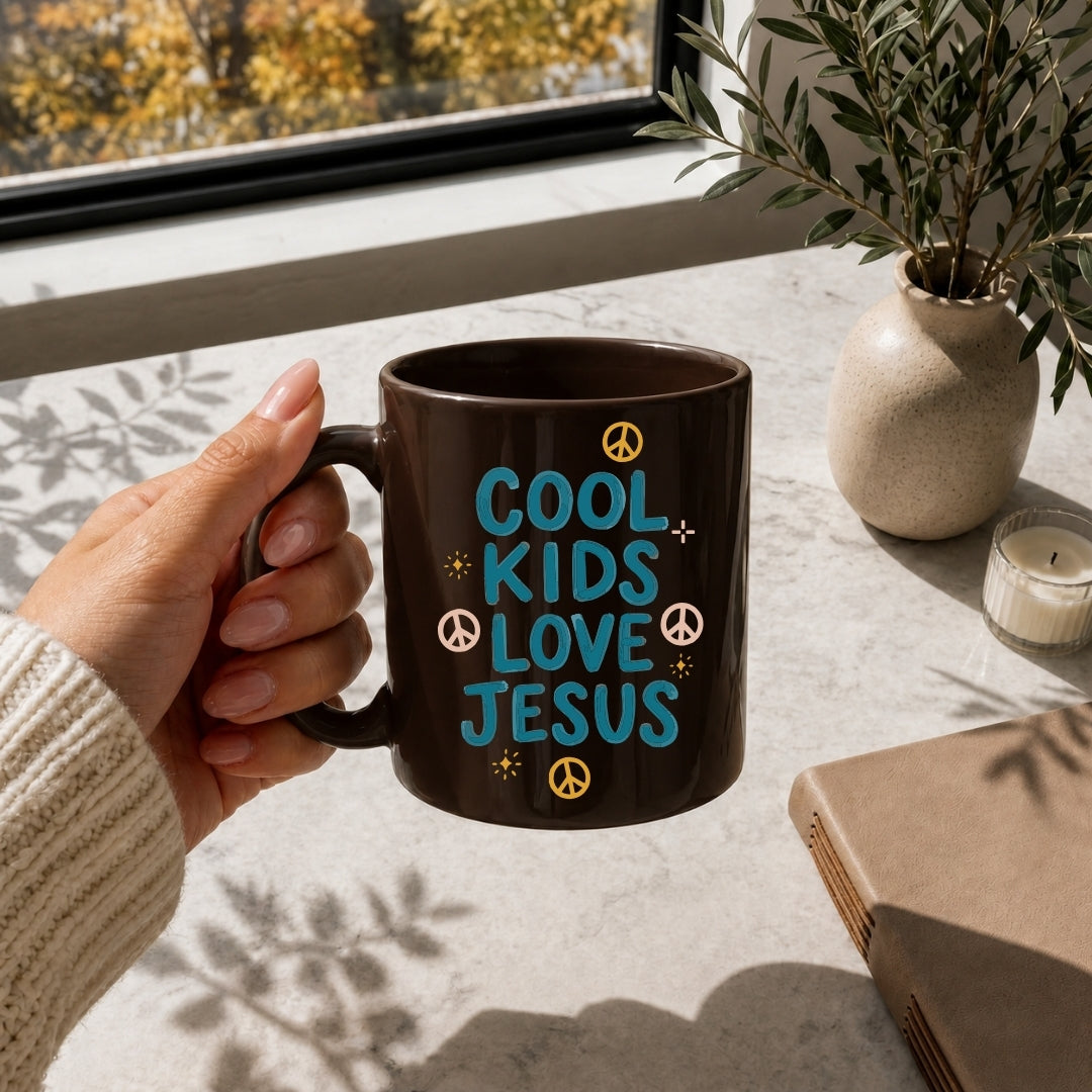 Religious Cool Kids Love Jesus PNG | Ceramic Coffee Mug Sublimation Wrap