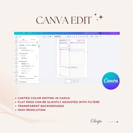 Canva editing software interface with Canva logo and text on a white background
