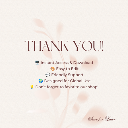 Thank You for Your Purchase Digital Product, Easy Commercial Use Graphics, Favorite Our Shop Support Page