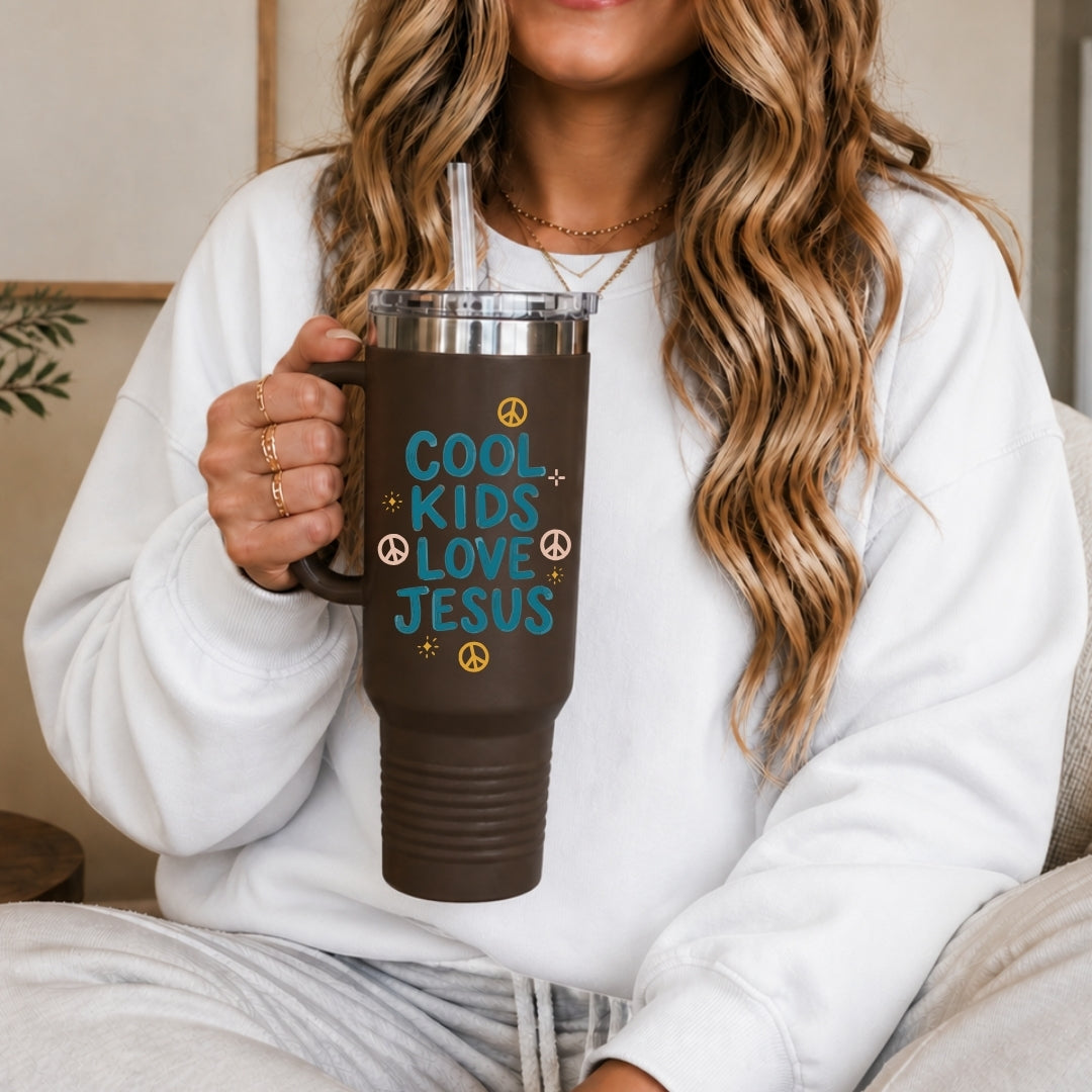 Faithful Cool Kids Love Jesus PNG | 40oz Travel Tumbler Cup Sublimation Wrap