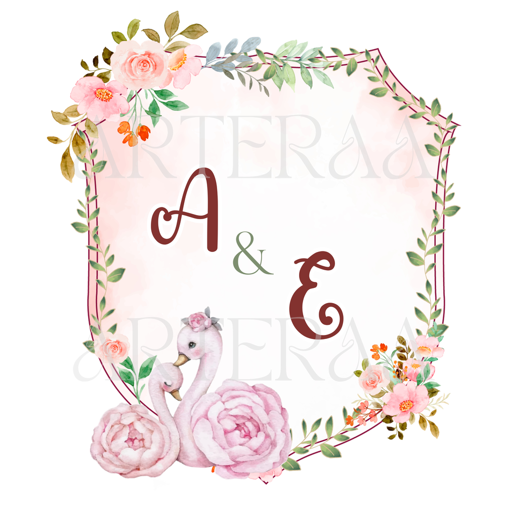 AE Wedding Logo PNG | Couple Initials Monogram | A & E Wedding Emblem ...