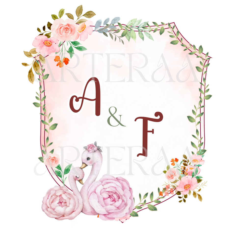 AF Wedding couple Logo PNG | 5 Monogram Designs | Digital Download for Cards & Invites