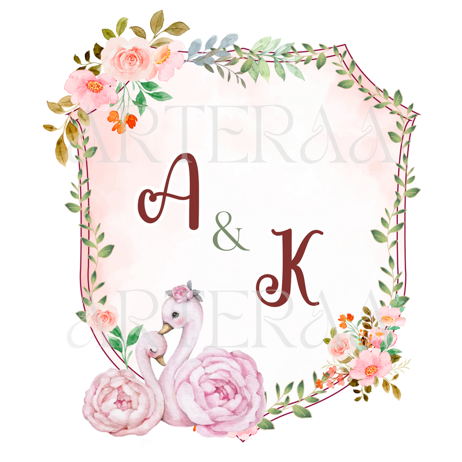 AK Wedding couple Logo PNG | 5 Monogram Designs | Digital Download for Cards & Invites