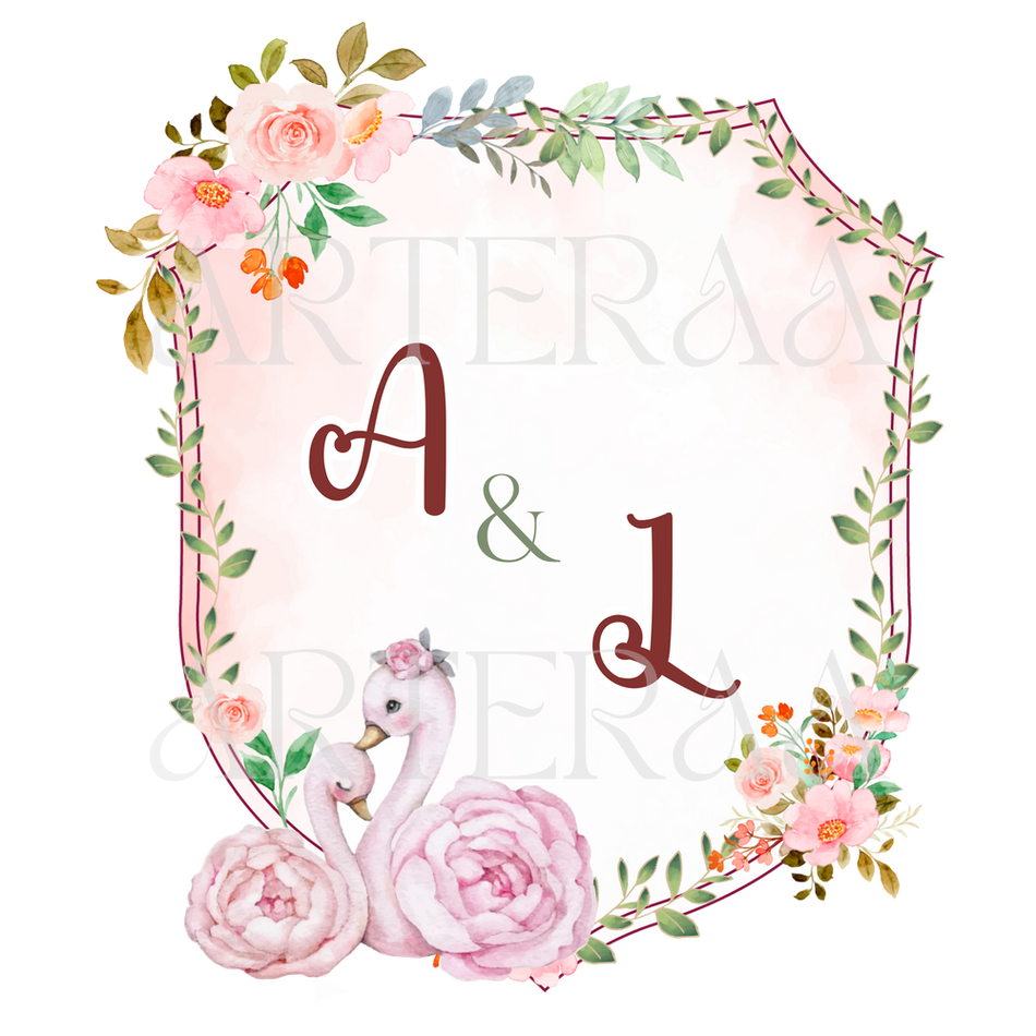 AL Wedding couple Logo PNG | 5 Monogram Designs | Digital Download for Cards & Invites