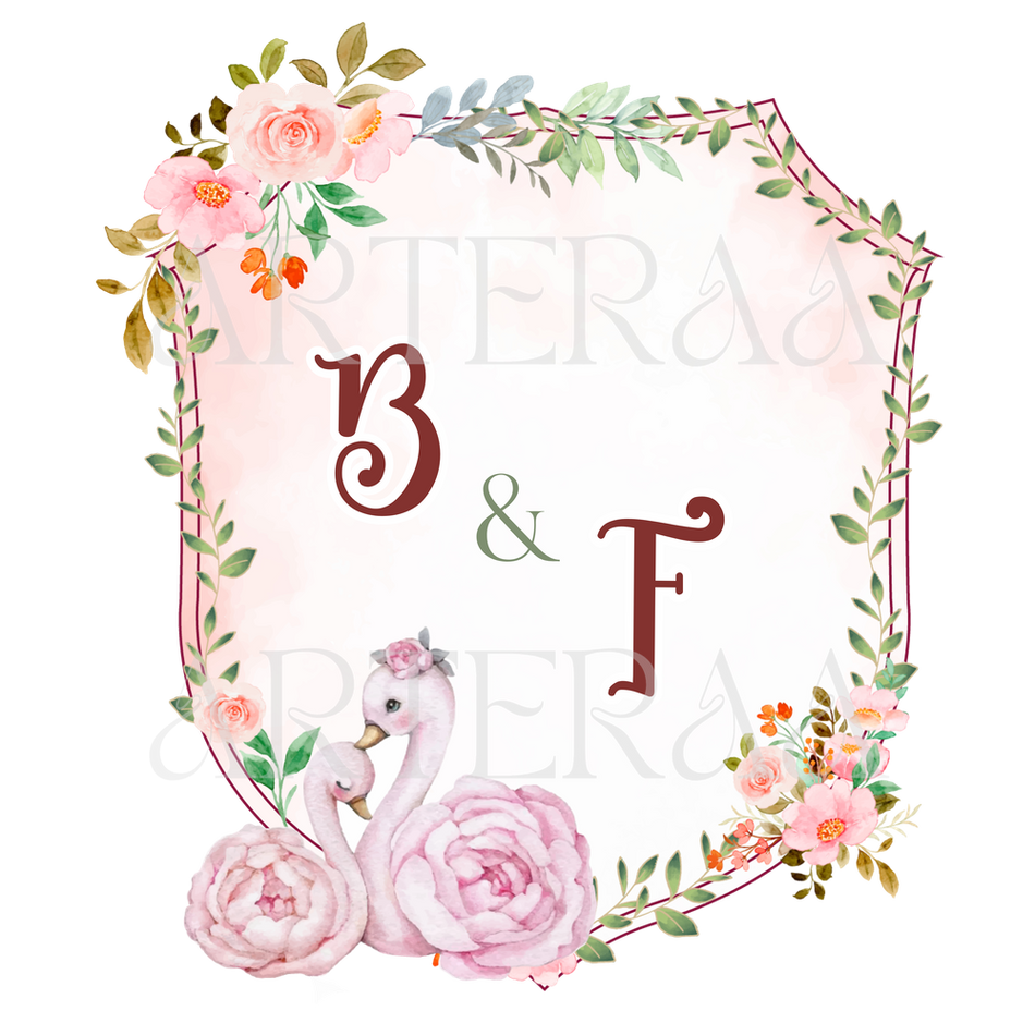 BF Wedding couple Logo PNG | 5 Monogram Designs | Digital Download for Cards & Invites
