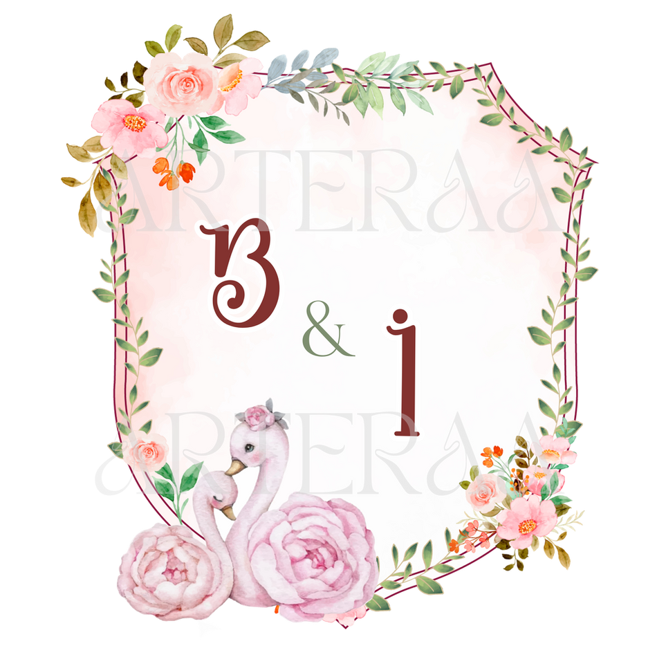 BI Wedding couple Logo PNG | 5 Monogram Designs | Digital Download for Cards & Invites