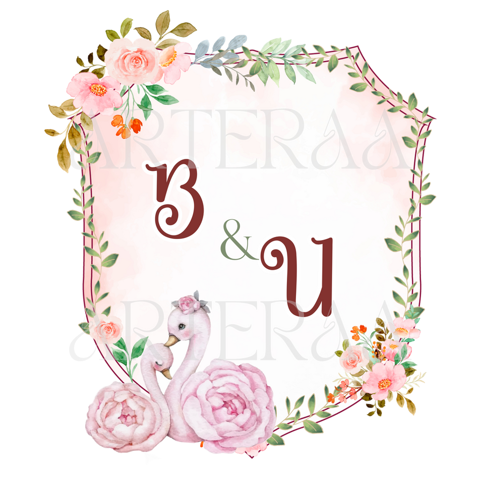 BU Wedding couple Logo PNG | 5 Monogram Designs | Digital Download for Cards & Invites