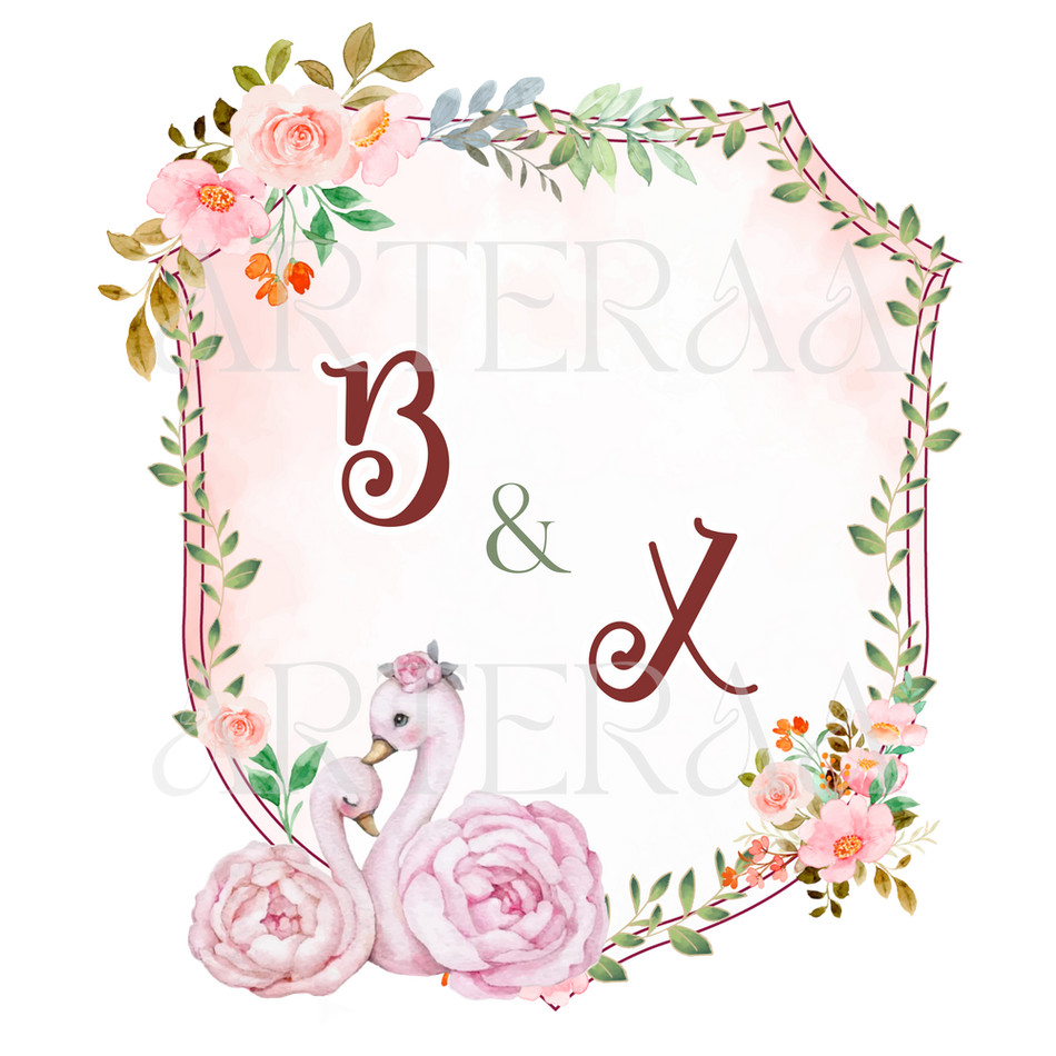 BX Wedding couple Logo PNG | 5 Monogram Designs | Digital Download for Cards & Invites
