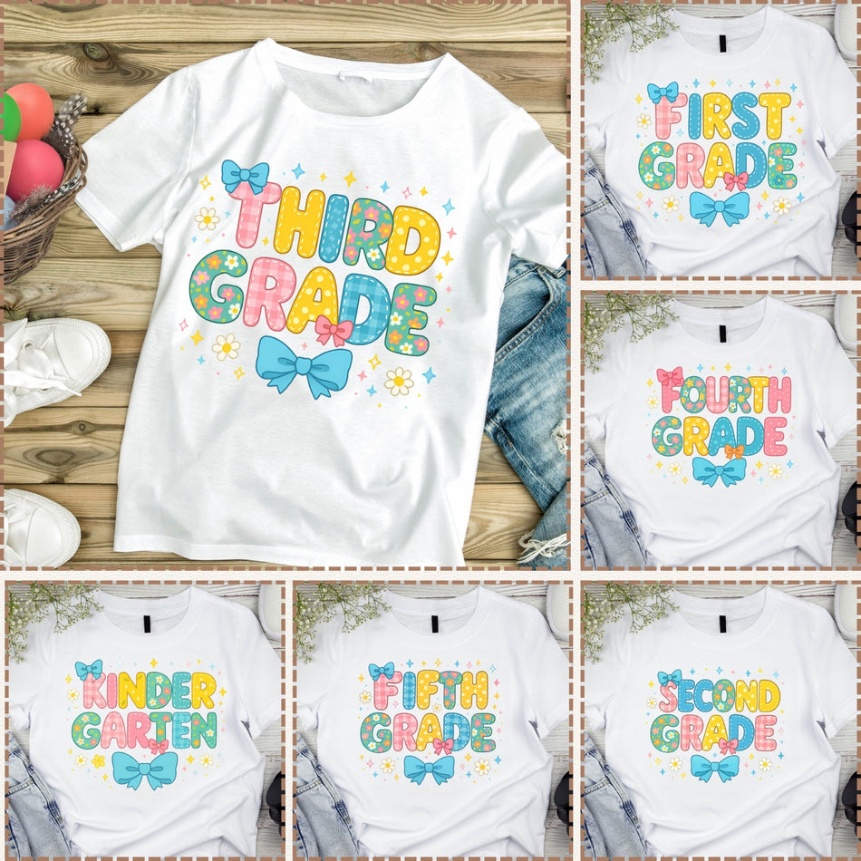 First Grade PNG Bundle | 7 Back to School Designs | Teacher Sublimation | Instant Download - C10
