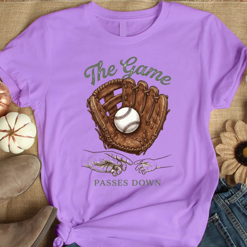 The Game Passes Down Png, Baseball Sublimation Design,  Baseball Mom Shirt Design, Sports Family Graphic, Game Day Print Instant Download A 1596